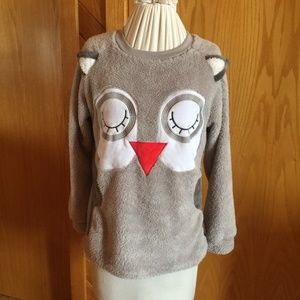 DOCTOR FASHION fleece owl top size M
